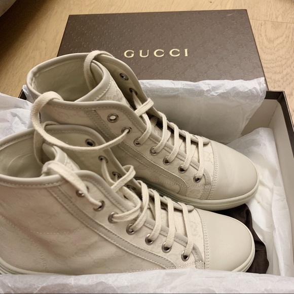 gucci cream trainers